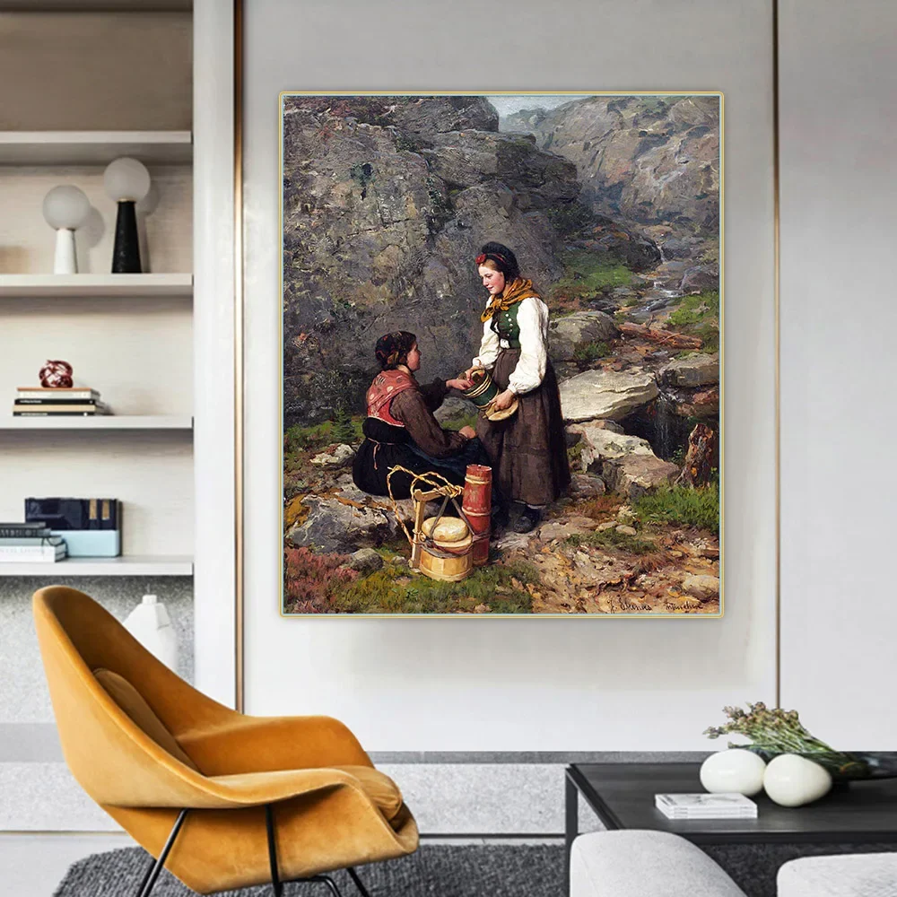 Картина маслом &quotДва женщины в национальных костюмах&quot Citon