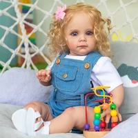 60cm rooted long curly hair handmade maggie high quality reborn toddler detailed lifelike painting collectible art doll