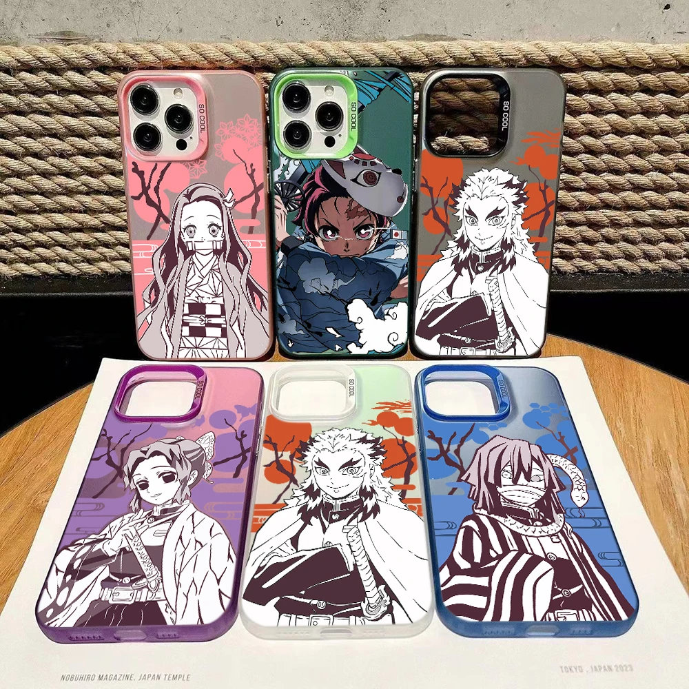 Фото Чехол для телефона Kimetsus No Yaiba для iPhone 16, 15, 14, 13, 12, 11 mini Pro Max X XR XSMAX 8 7 Plus, матовая задняя крышка с защитой от падения №1