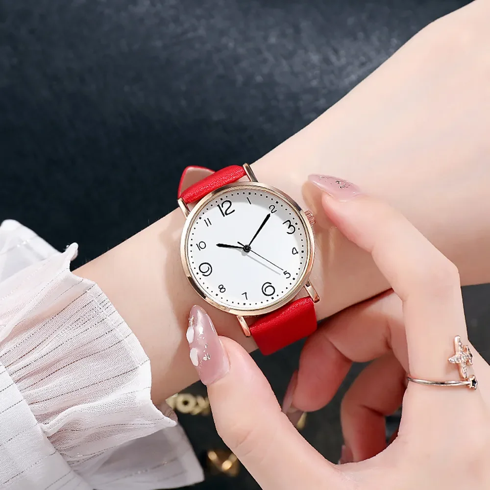 Women Luxury Quartz Alloy Watch Ladies Fashion Stainless Steel Dial Casual Bracele Watch Leather Wristwatch Zegarek Damski