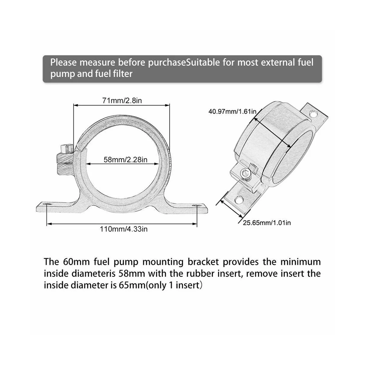 2 шт. зажим для топливного насоса 60 мм