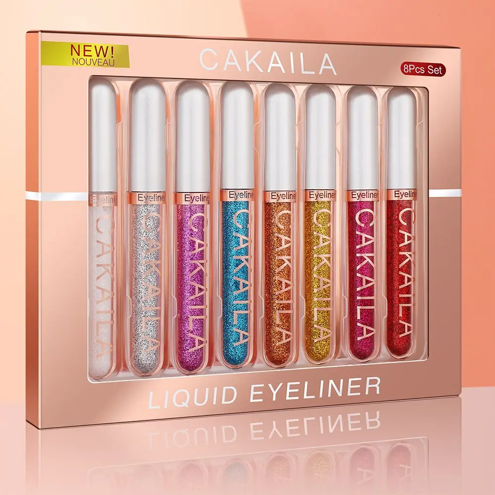 

8 Colors Quick Dry Eyes Makeup Kit Waterproof Eyeshadow Pencil Matte Eye Liners Liquid Eyeliner