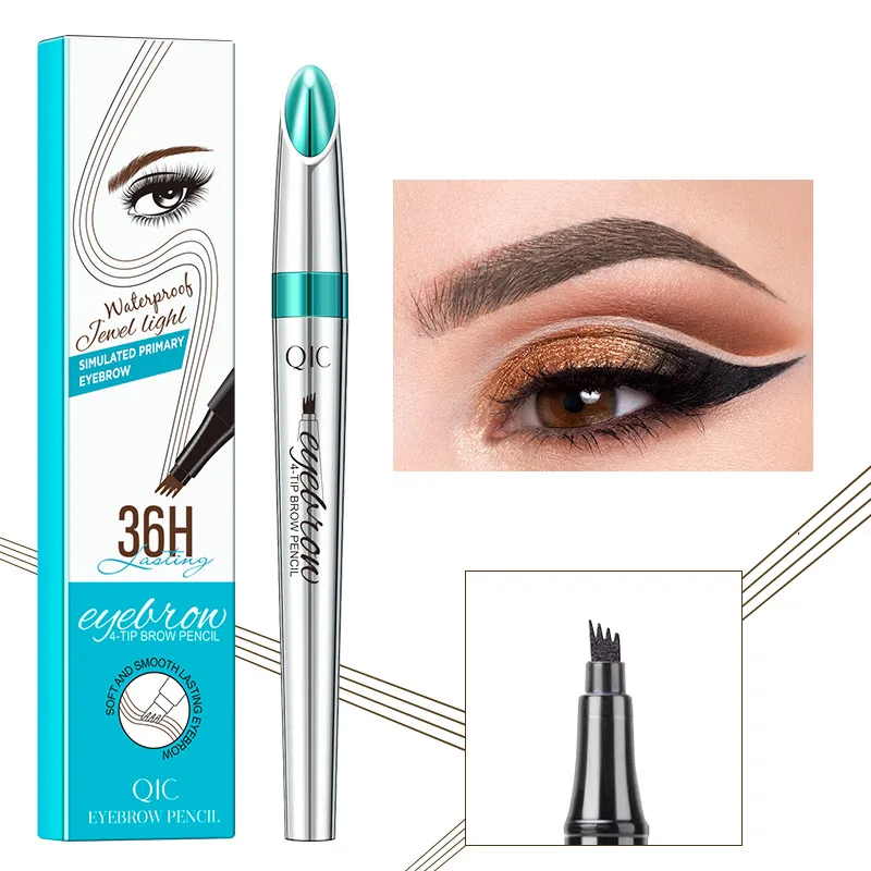 

Ручка для бровей с 4 вилками, водостойкая долговечная модная Косметика для бровей