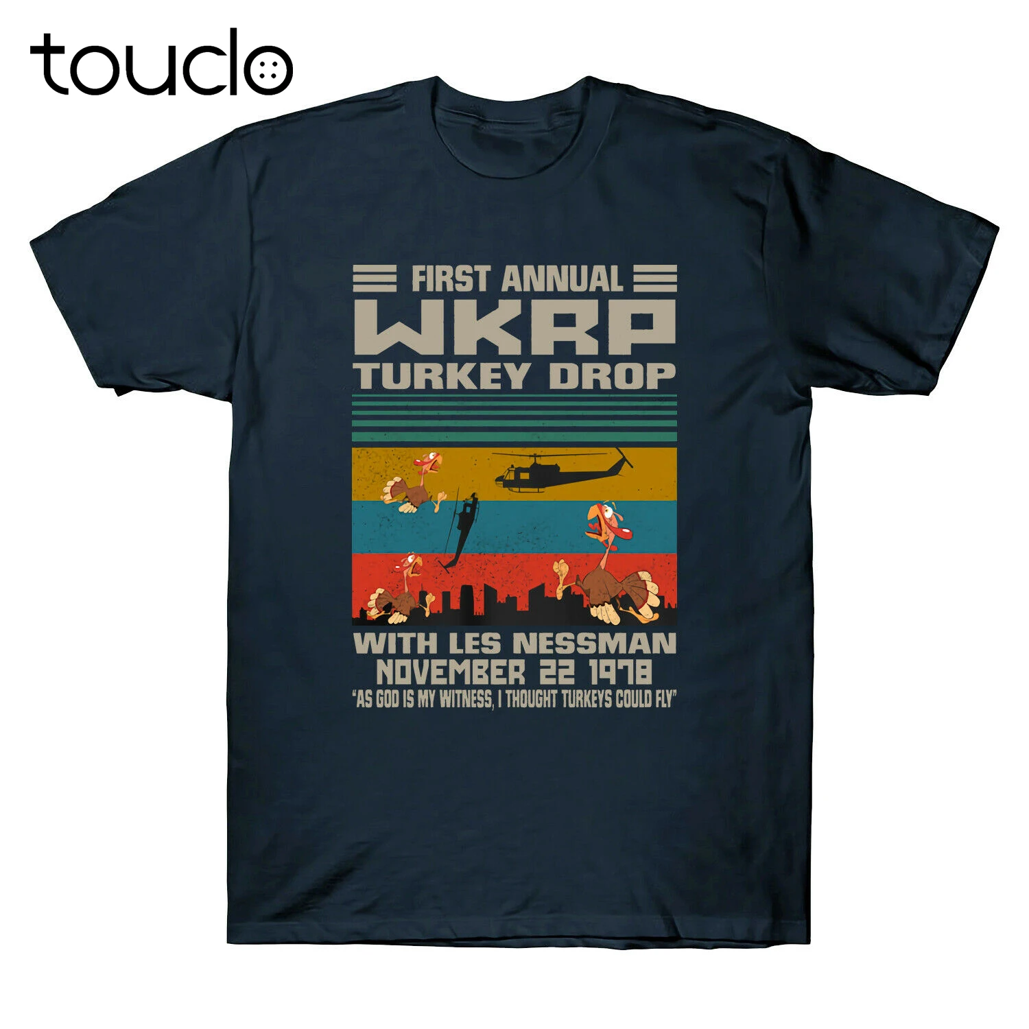 

Винтажная Ретро Мужская футболка Wkrp с надписью на День Благодарения, в стиле унисекс