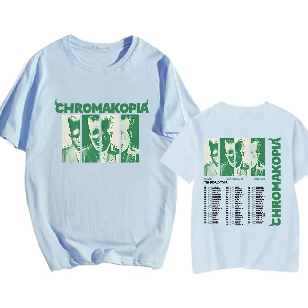 World Tour 2025 Chromakopia Album T-shirt Rapper Tyler The Creator Graphic Tshirts Short Sleeve Cotton O-neck Tee-shirt Mens Tee