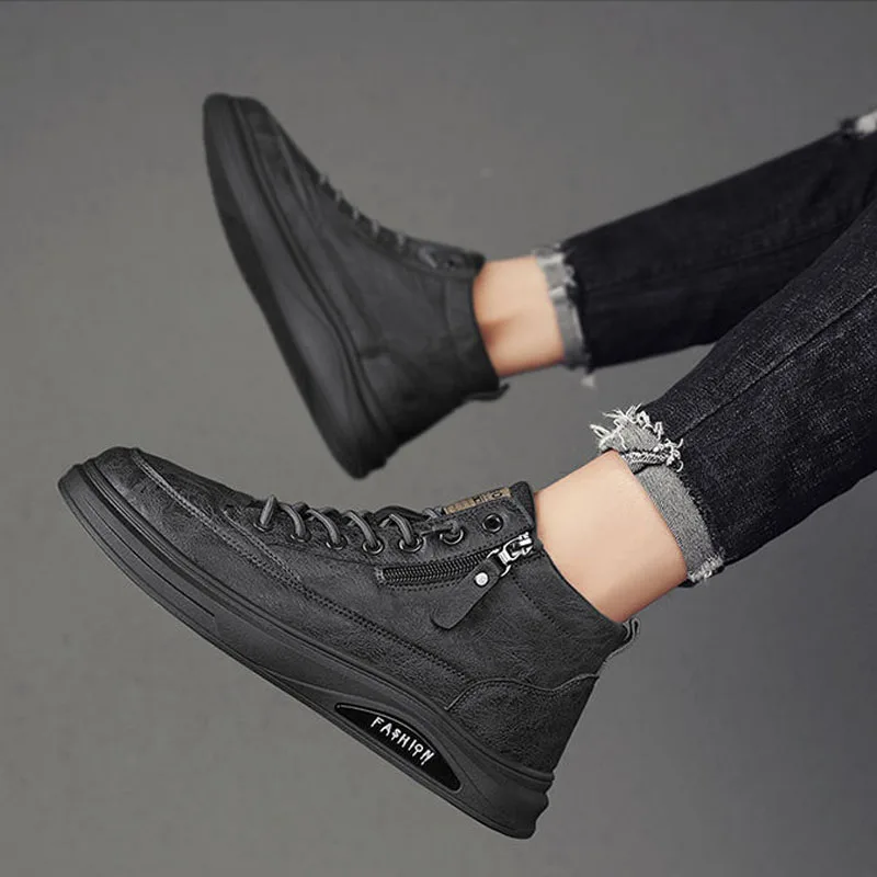 Мужская повседневная обувь Новые высокие кроссовки Модельерская на платформе