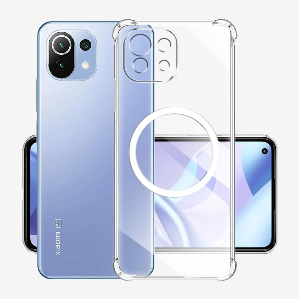 Чехол с магнитной наклейкой для Xiaomi Mi 11 Lite NE 11i 11X 11T Pro мягкий силиконовый чехол