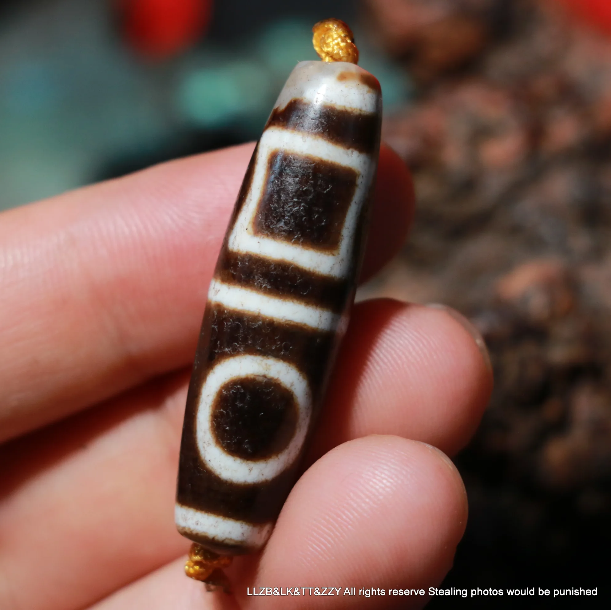 Мощность энергии Тибетский Старый Агат двойное небо и земля символ бусины дзи