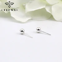 silver 925 earrings round bead peas stud earrings for women prevent allergy pendientes bijoux simple fashion jewelry accessories