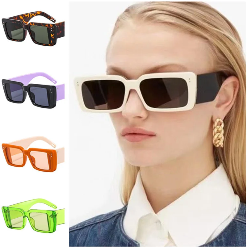 

Fashion Sunglasses Unisex Rectangle Sun Glasses Oversize Frame Adumbral Anti-UV Spectacles Width Temples Eyeglasses Ornamental