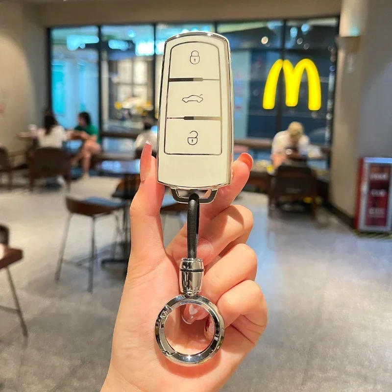 Автомобильный 3-кнопочный чехол из ТПУ для дистанционного ключа брелок VW/Volkswagen CC