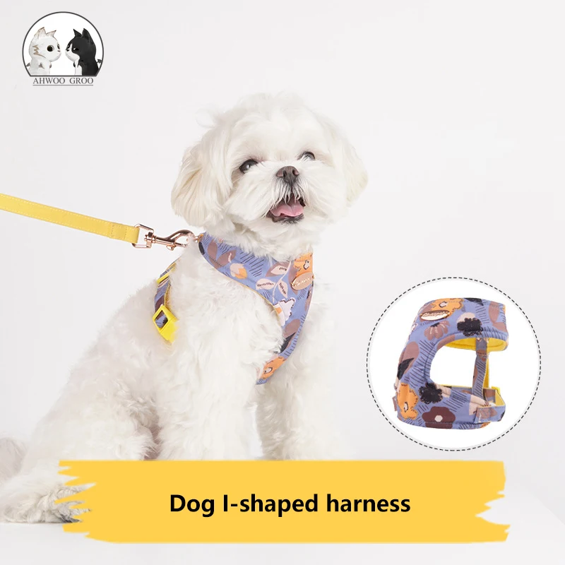 

2/set Dog Harness Leash Girl Puppy Adjustable I-Shaped Small Medium Dog Cat Vest Harness Soft Cotton Dog Supplies Accessories