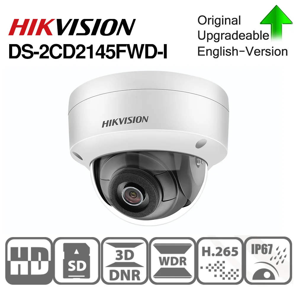 

Original Hikvision DS-2CD2145FWD-IS POE Camera 4MP IR Network Dome Video Security Night Vision 30M IP67 IK10 H.265+ SD Card Slot