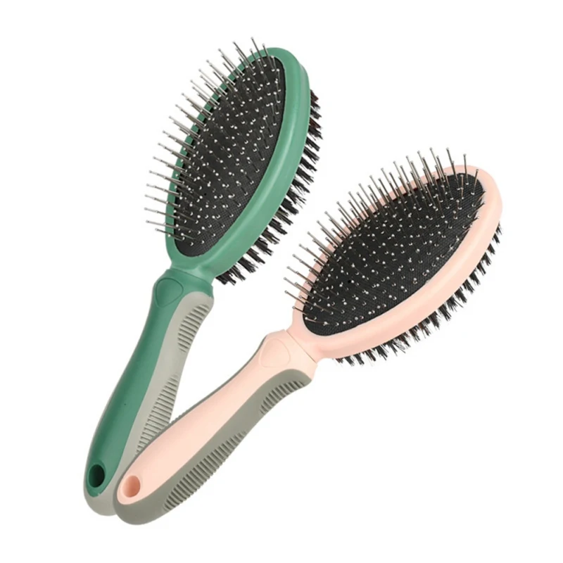

Pin and Bristle Dog Combo Brush Comb Double Sided Brush for Long and Short Hair Cats Dogs Daily Grooming Removing Shedding Hair