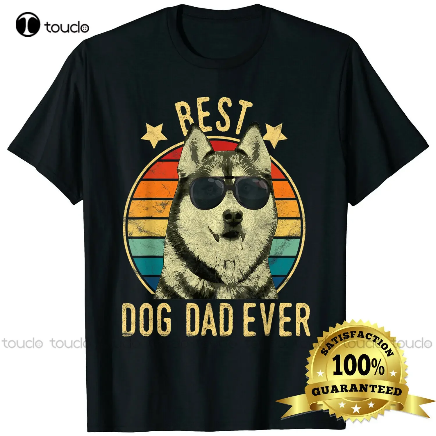 Новая мужская футболка Best Dog Dad Ever Siberian Husky подарок на день отца хлопковая футболки