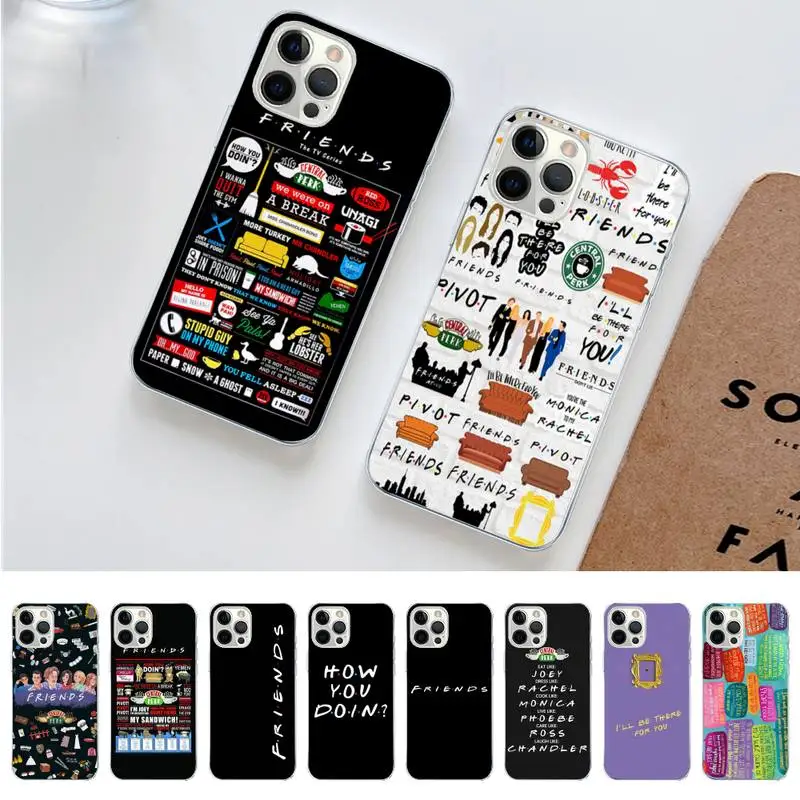 

TOPLBPCS Cartoon funny Friends TV Show Phone Case for iPhone 11 12 13 Mini Pro Max 8 7 6 6S Plus X 5 SE 2020 XR XS Case shell