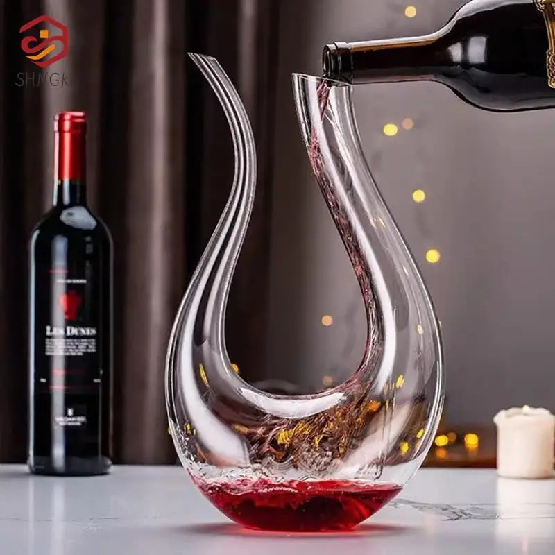 

Crystal U-shaped Wine Decanter Gift Box Swan Decanter Creative Wine Separator