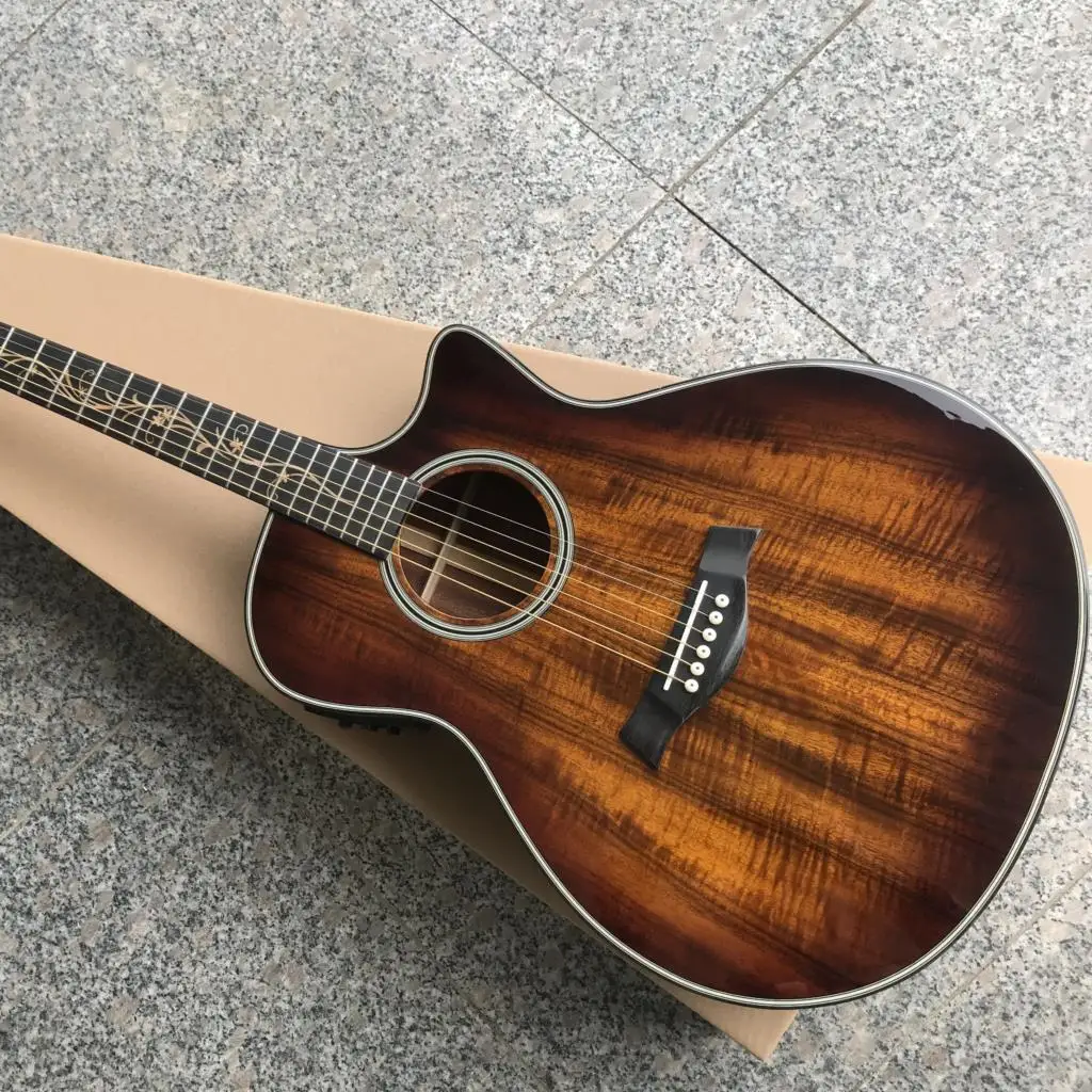 

All Koa Wood K24ce Acoustic Guitar,Factory Top Quality K24 Electric Guitarra,Real Photos Free Shipping