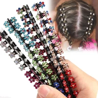 12pcsset mini rhinestone hair clips no slip grips hairpins for women girl glitter metal clamp flower hair claw hair accessories