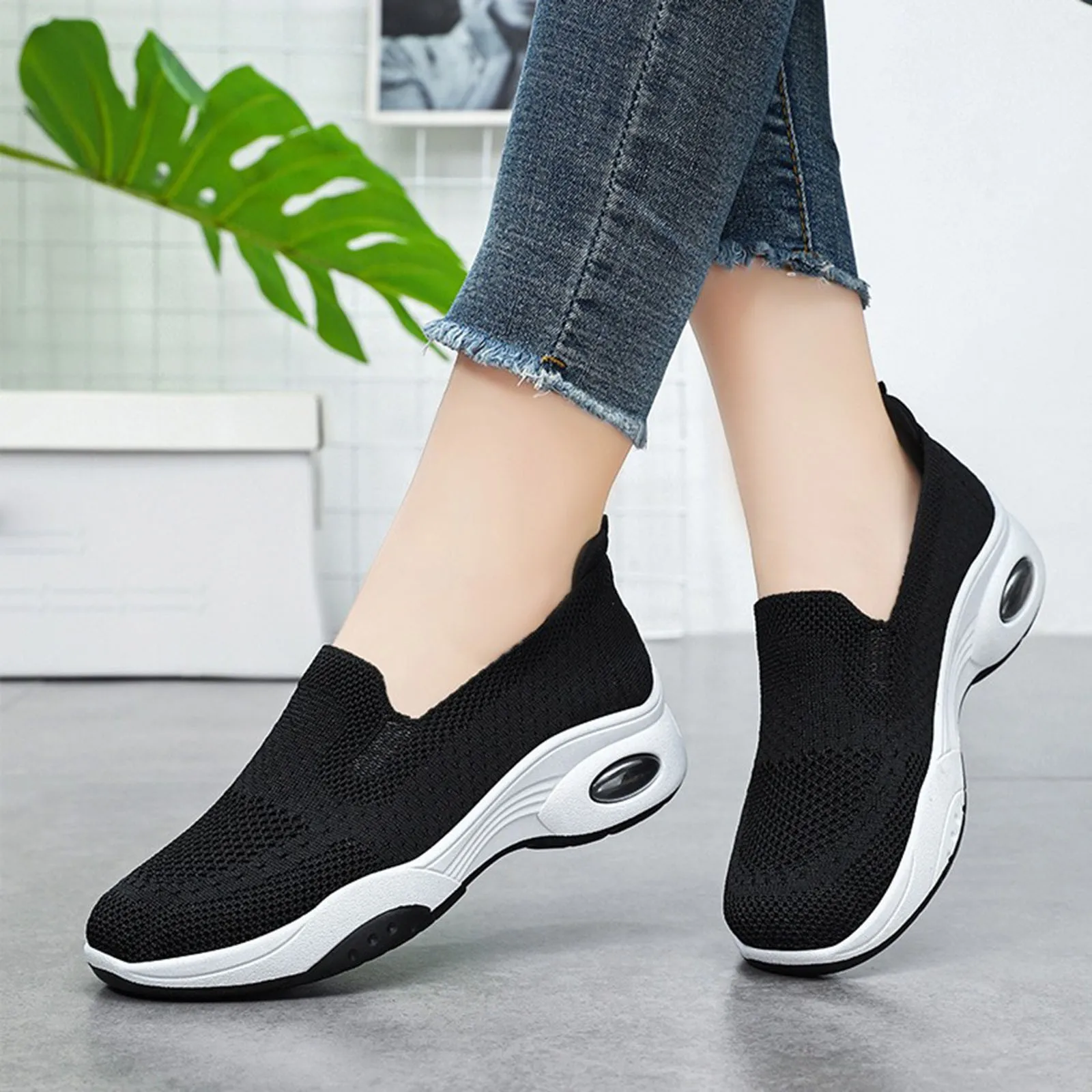 Туфли женские на плоской подошве Повседневные Дышащие легкие с лямками ногу