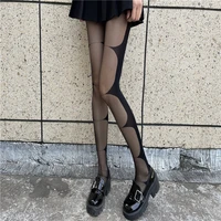 2022 new personalized spliced hosiery millennial style sexy black hosiery women thin anti hook silk slimming pantyhose