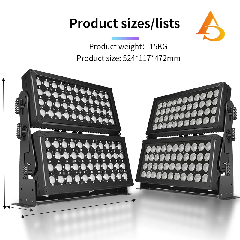 Фото 44x10 Вт/88x10 Вт 4 в 1 RGBW DMX светодиодный настенный светильник IP65 водонепроницаемый уличный сценический светильник подходит для церковного концерта, свадьбы, пар №3