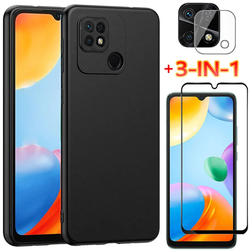 

redmi-10c case, tempered glass + tpu case for redmi 10c soft anti-shock phone cases redmi10c xiaomi redmi 10 c cover redmi 10c