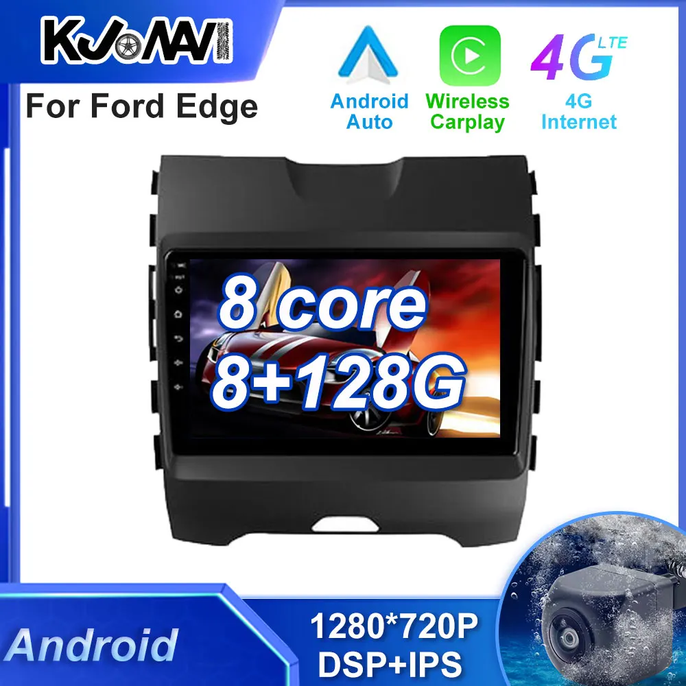 

Carplay Android 12 автомобильный радиоприемник, мультимедийный стерео плеер, WiFi, GPS-навигация для Ford Edge 2015 2016 2017 2018