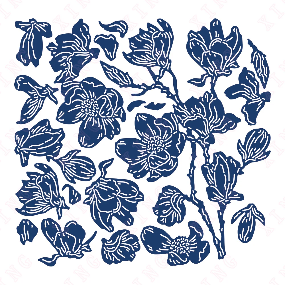 

Newest Magical Magnolia Metal Cutting Dies Set Scrapbook Diary Decorate Embossing Template Diy Greeting Card Handmade Craft Mold