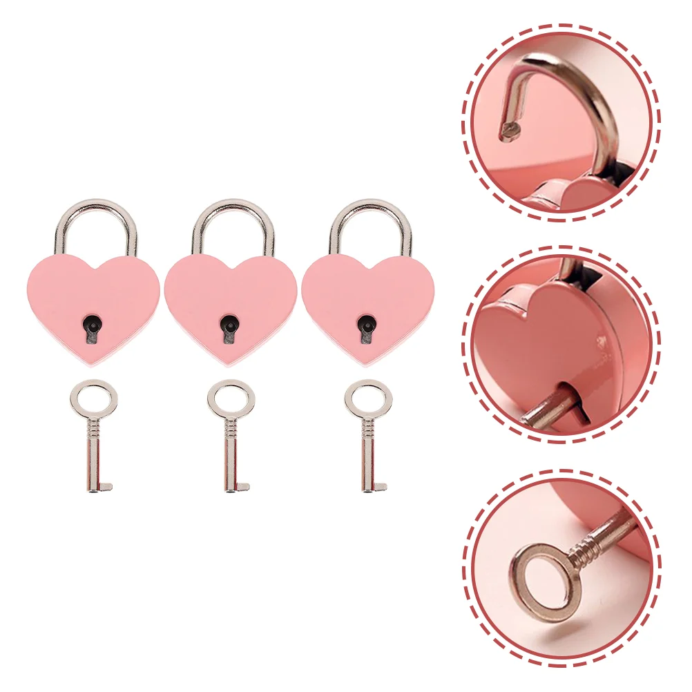 

Padlock Heart Locks Padlocks Lock Love Suitcase Luggage Keys Vintage Travel Mini Wedding Key Versatile Security Safety Drawer