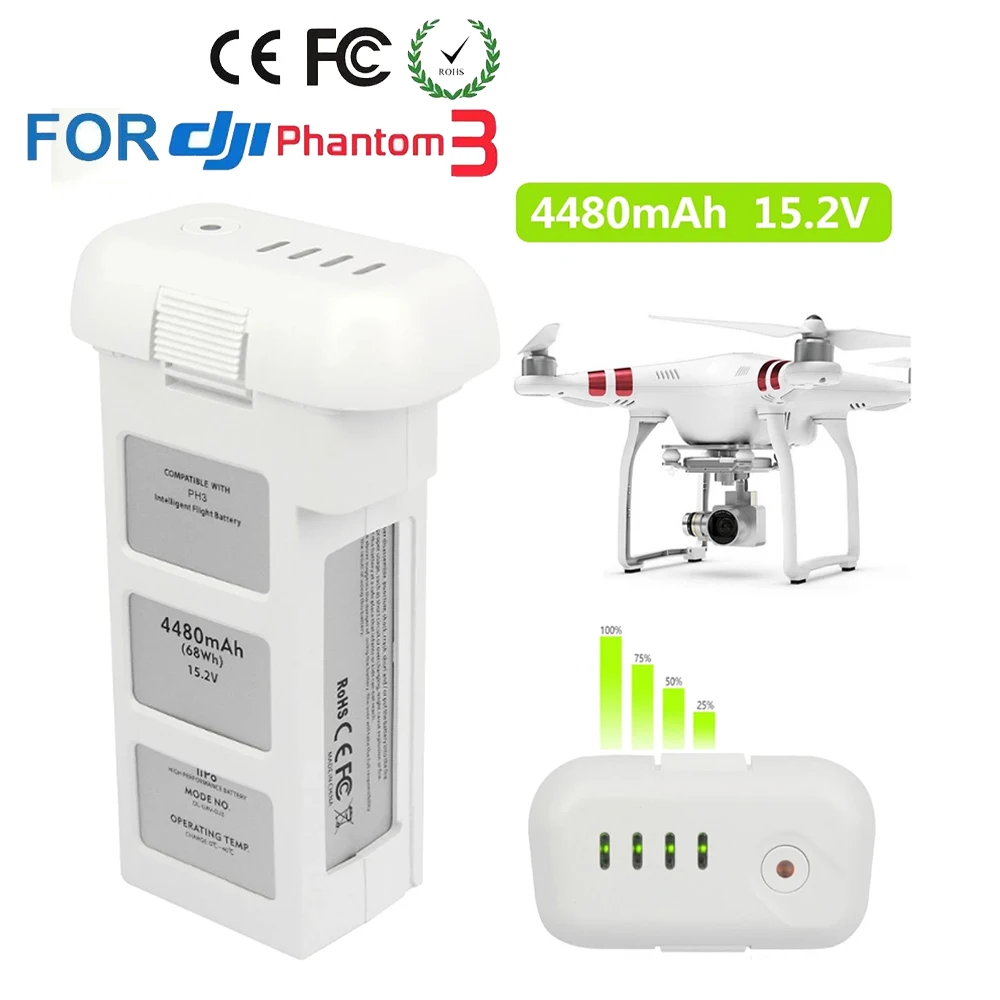 

11.1V 4480mAh Drone Batterys For DJI Phantom 3 Upgraded Large Capacity Spare Battery