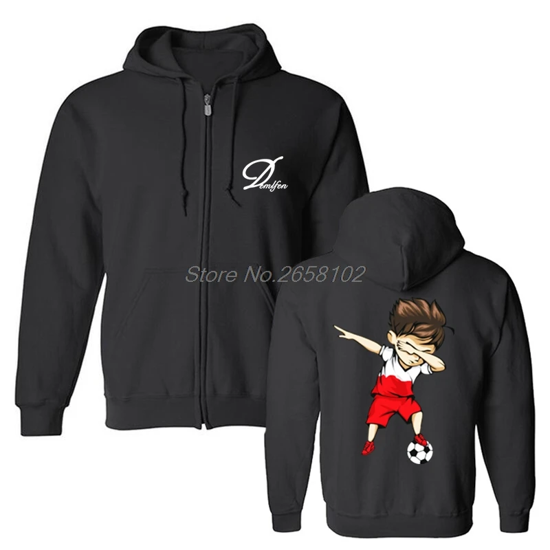 

Fashion Men Cotton Sweatshirt Dabbing Soccers Boy Polish Footballer Casual Hoodies Hip Hop Coat Tops Streetwear Fitness