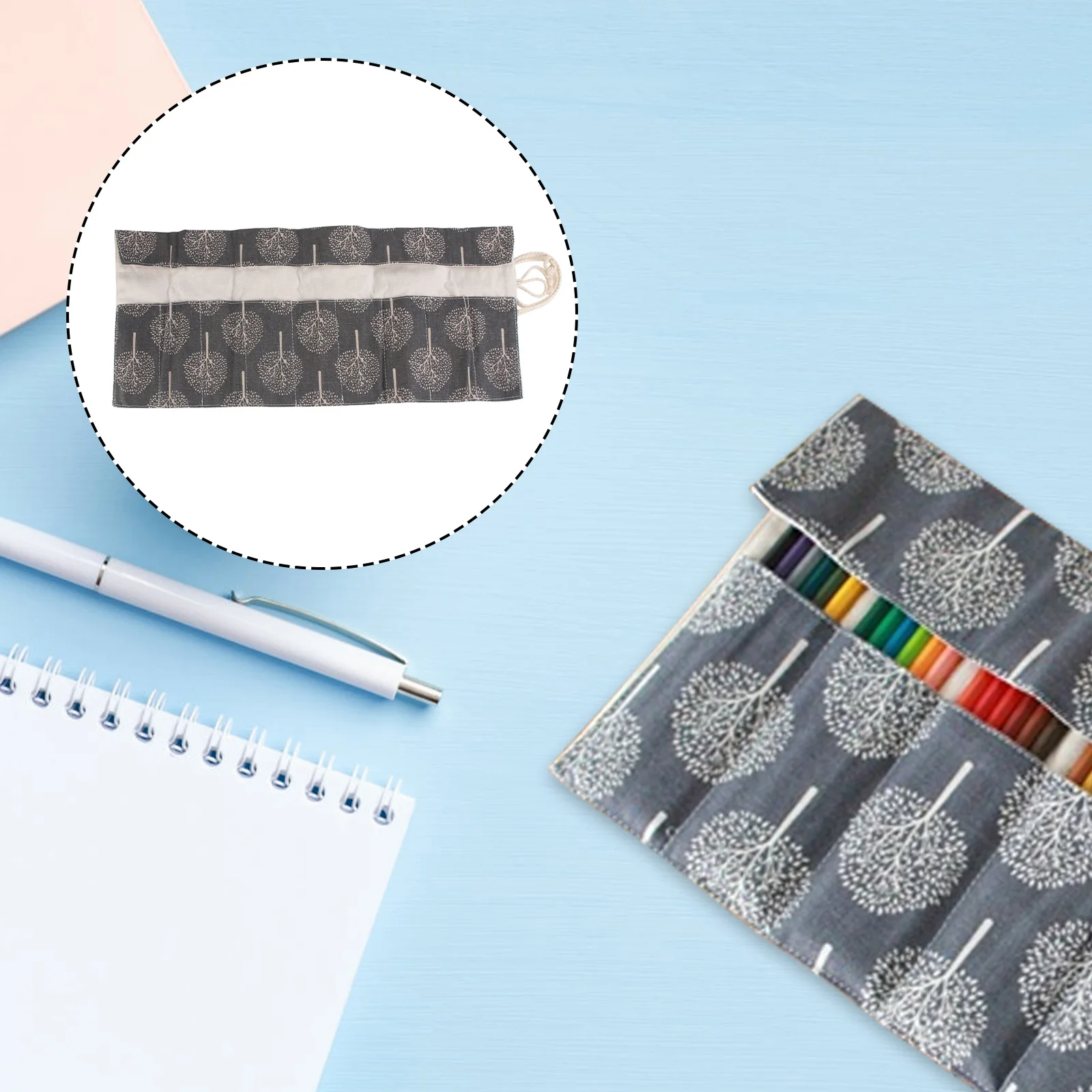 

1 Pc Rolling Creative Roller Bind Pouch Holder for Workshop Office School