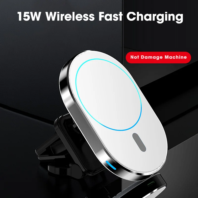 

15W Qi Magnetic Wireless Car Charger Phone Holder for iPhone 13 12 Pro Max Universal Wireless Charging Car Phone Holder Mount