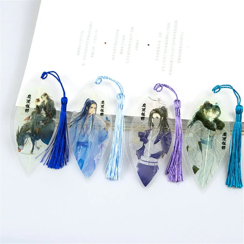 

2pcs Mo Dao Zu Shi Leaf Shape Bookmarks Colorful Tassel Bookmarks Creative Stationery Book Accessories Teacher Gifts