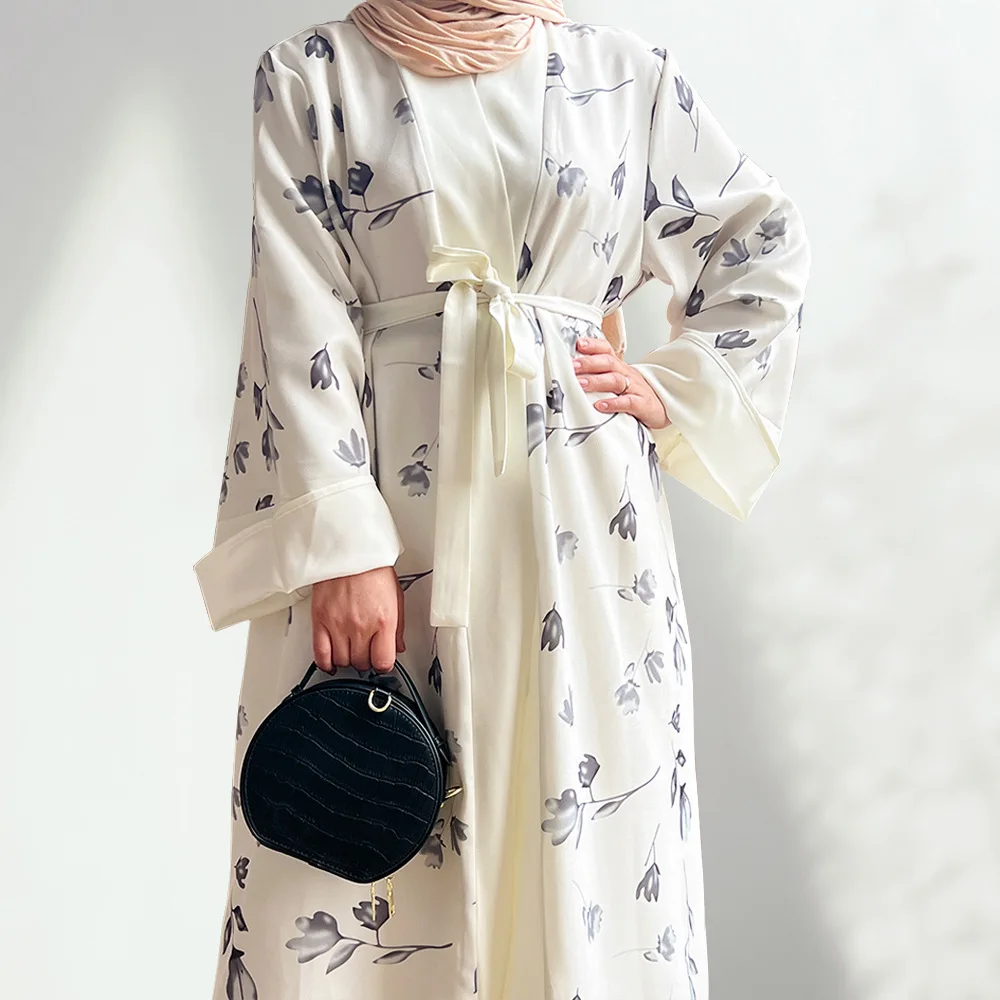 

Wepbel Islamic Clothing Robe Caftan Dubai Turkey Beautiful Printed Muslim Dress Open Abaya Women Long Sleeve Cardigan Kimono