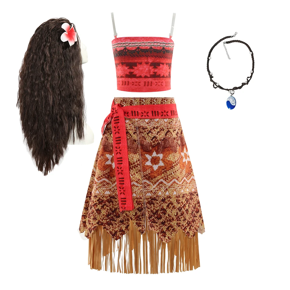 Костюм Принцессы Моаны Для Девочек Летняя Пляжная Одежда Детское Платье