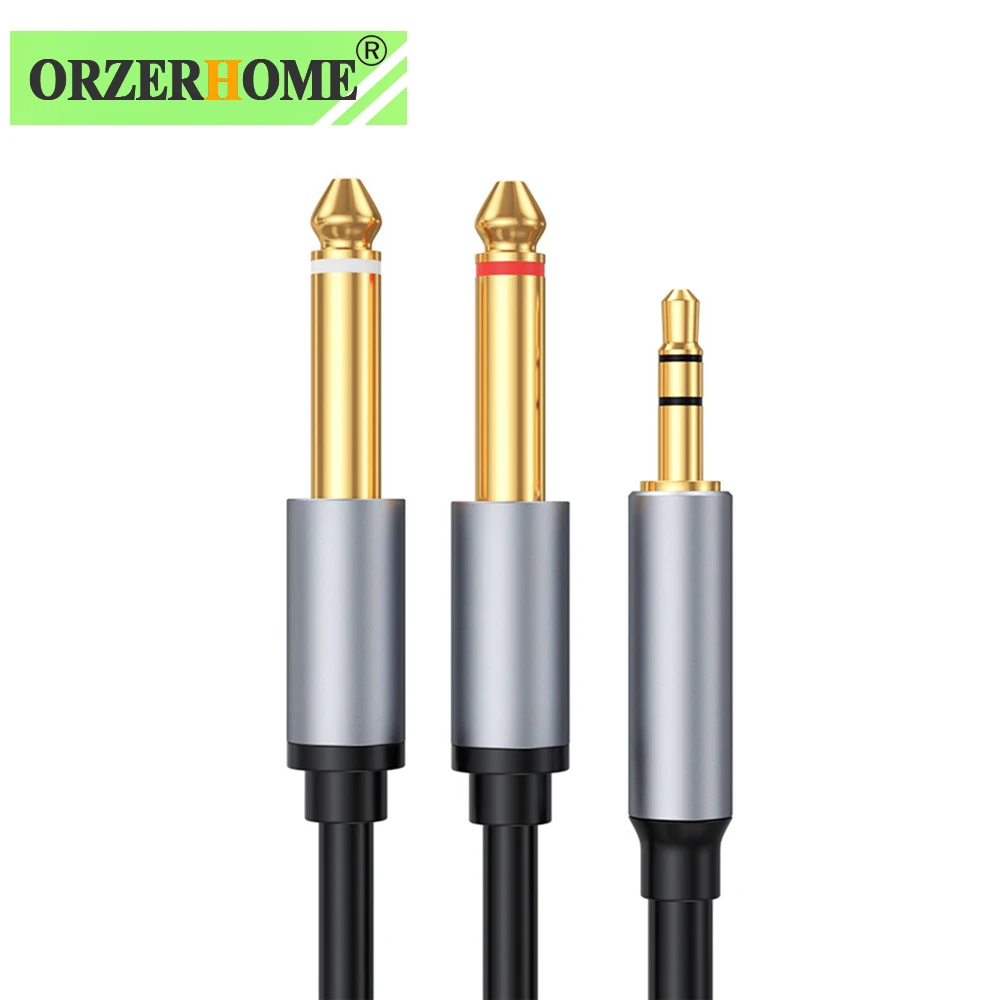 ORZERHOME 3.5mm to Dual 6.5mm Audio Cable Stereo Aux Wire Mo
