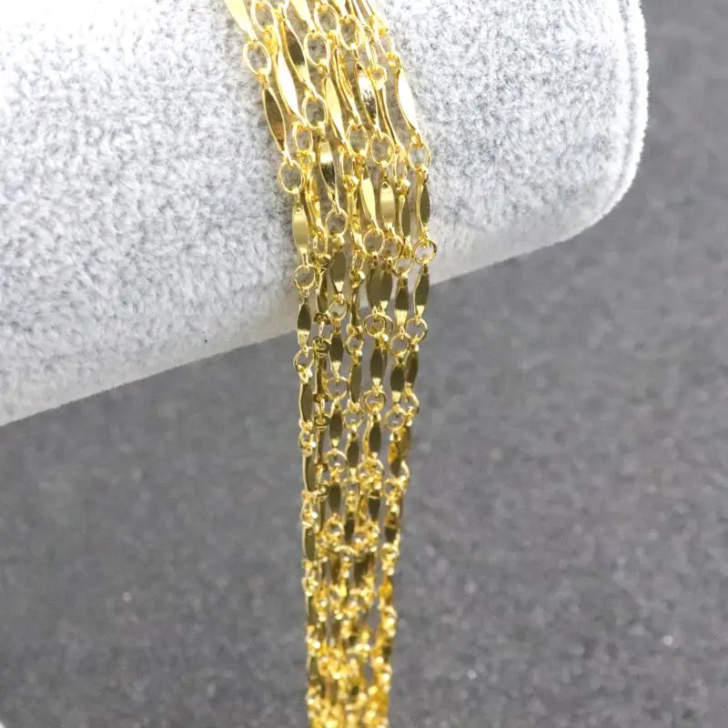 Розово-красная Позолоченная серебряная палочка кольцо медная цепочка для