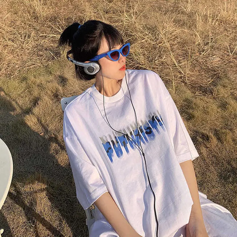 

ZCSMLL Cotton half-sleeved ins clothes female student Korean the spring summer loose short-sleeved t-shirt for men and women