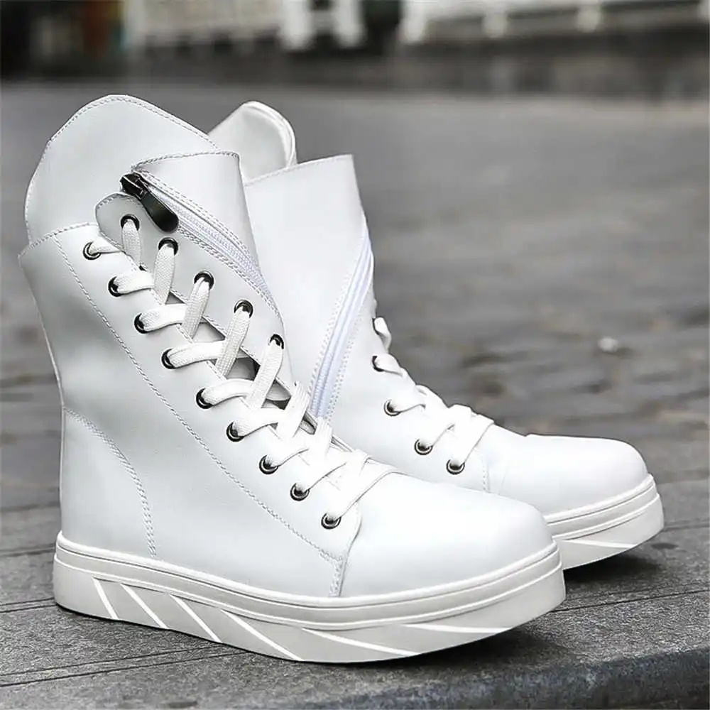 Number 43 Laced Boot Shoes Man White High Boot Basctt For Men Sneakers Sport New Fast Pro Sapato Hospitality Imported
