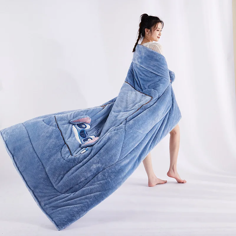 Аниме Стич Hello Kitty Подушка Одеяло Kawaii Два в одном Вышитый Диван Спальное