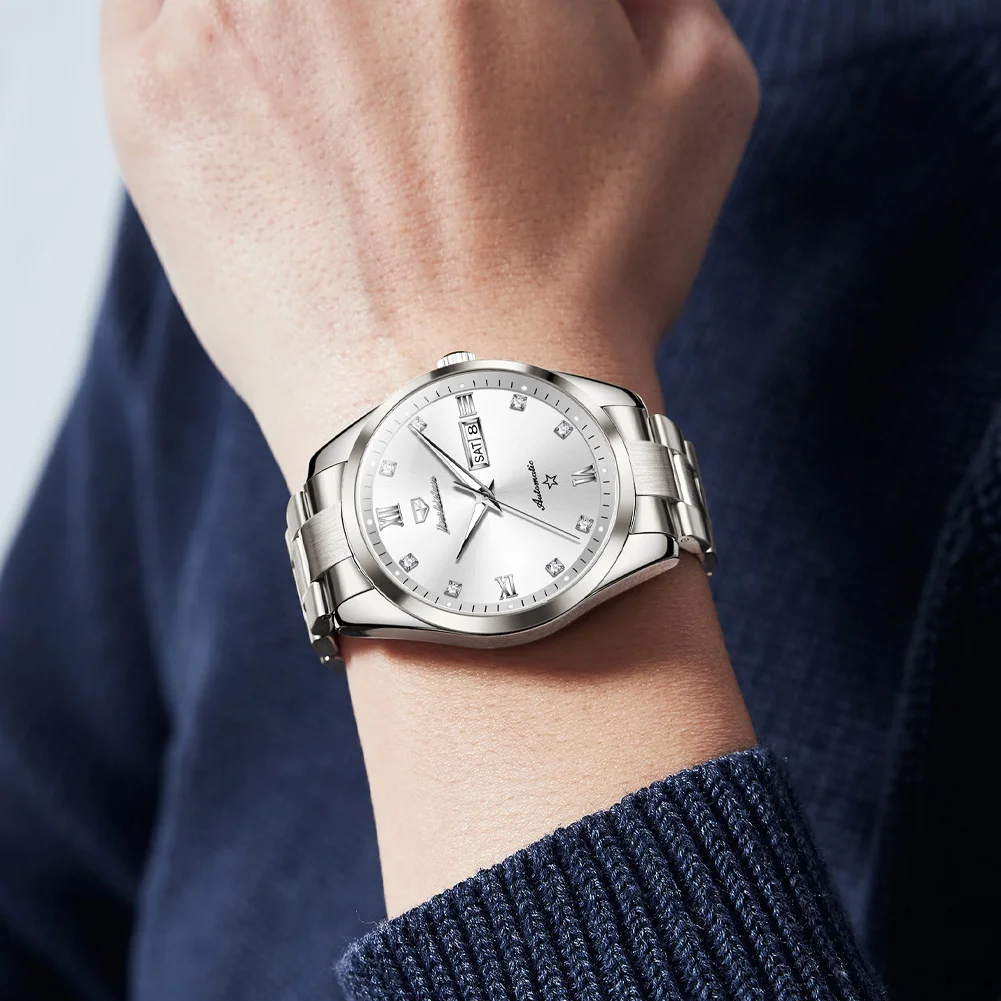 Часы JSDUN Мужские механические Автоматические брендовые деловые с простым