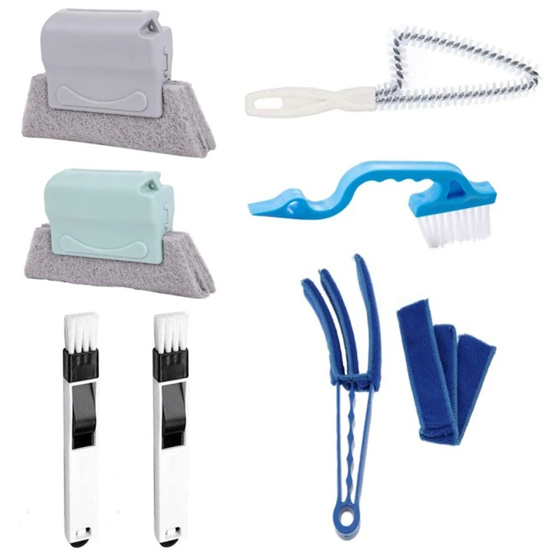 

Set of 8 Window Track Cleaning Brush, Kitchen Groove Gap Brush Car Gadgets