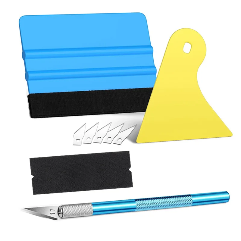

Набор Инструментов Для Оклейки Автомобиля Винилом - 9 Шт., Пластиковый Скребок, Резак, Инструменты Для Тонировки Окон