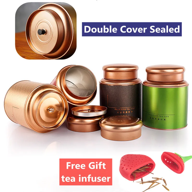 

Большая женская двойная крышка, герметичная банка для чая, сахара, кофе, контейнер для еды, органайзеры для хранения чая, банки для специй