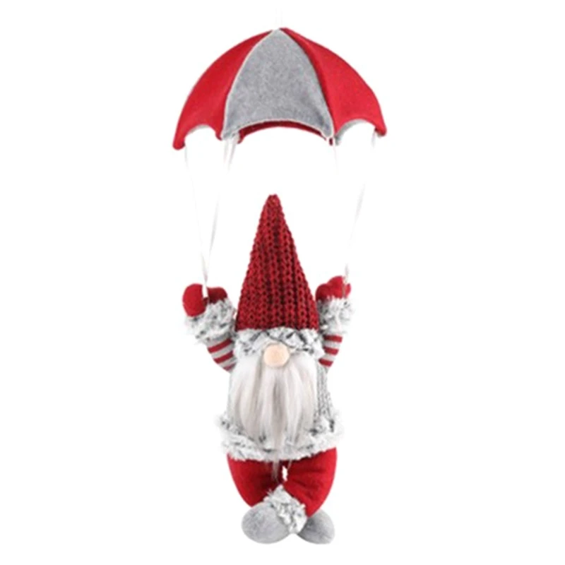 Gnome Figurine Skydiving Doll On The Table Shelf Desktop Parachute Tomte Plush Gifts Themed Tree Decor Red Durable