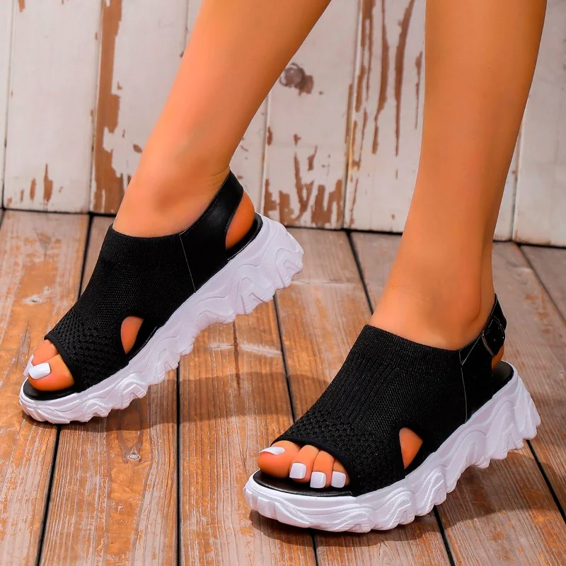 

Женские летние туфли больших размеров 2023, удобные повседневные спортивные сандалии на танкетке, женские сандалии на платформе, римские сандалии