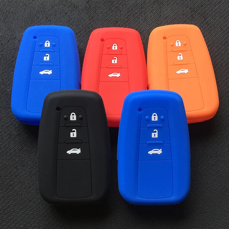 

Silica Gel Car Key Case Cover For Toyota Avalon Camry Corolla C-HR Highlander RAV4 ect. 2/3 Buttons Auto Key Shell Protect Bag