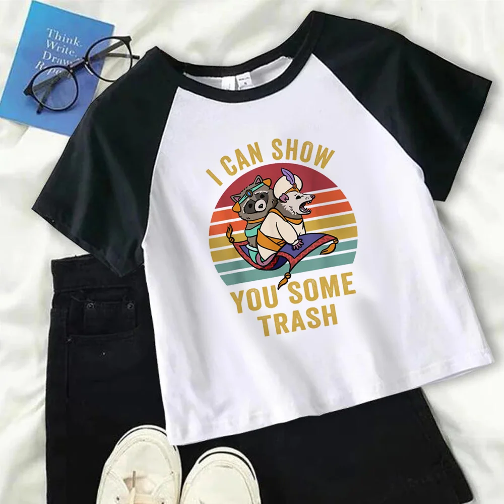 

Raccoon cyber y2k yk2 короткий топ для девушек с графическим сказочным рисунком Готическая корейская модная одежда